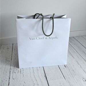 Van Cleef & Arpels White Bag w/ Green Handles